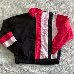 Vintage Champion Black and Hot Pink Jacket